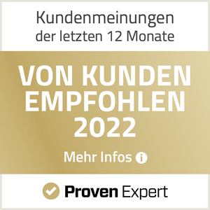 Siegel von Proven Expert basierend auf Kundenmeinungen der letzten 12 Monate